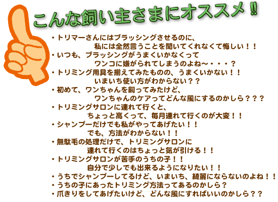 こんな飼い主さまにオススメです!!